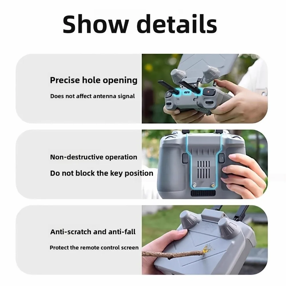 Plastic RC Sunshade Anti-Scratch Grey Screen Protector Shell Multi-Angle Adjustment Easy Install for DJI RC1/RC2/N1/N2/N3