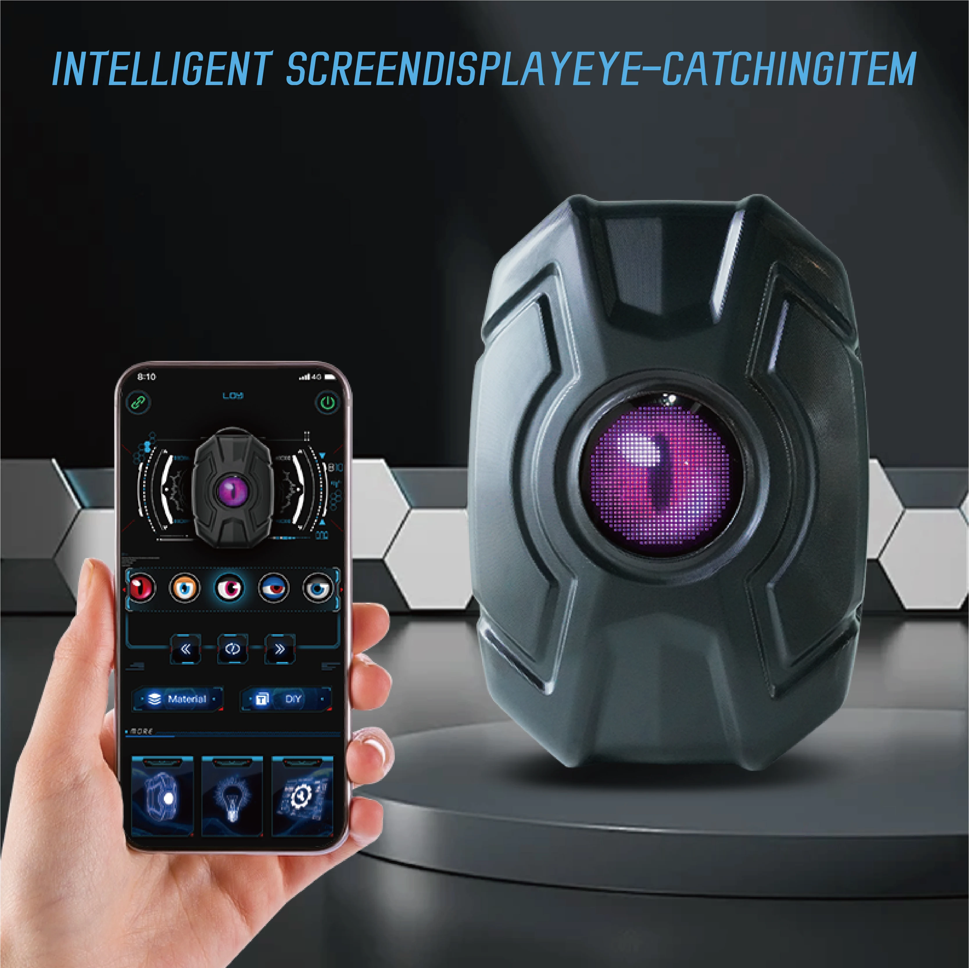 

Riding LED backpack luminous eye screen bag waterproof helmet casual hard shell travel locomotive backpacks Schoolbag mochila