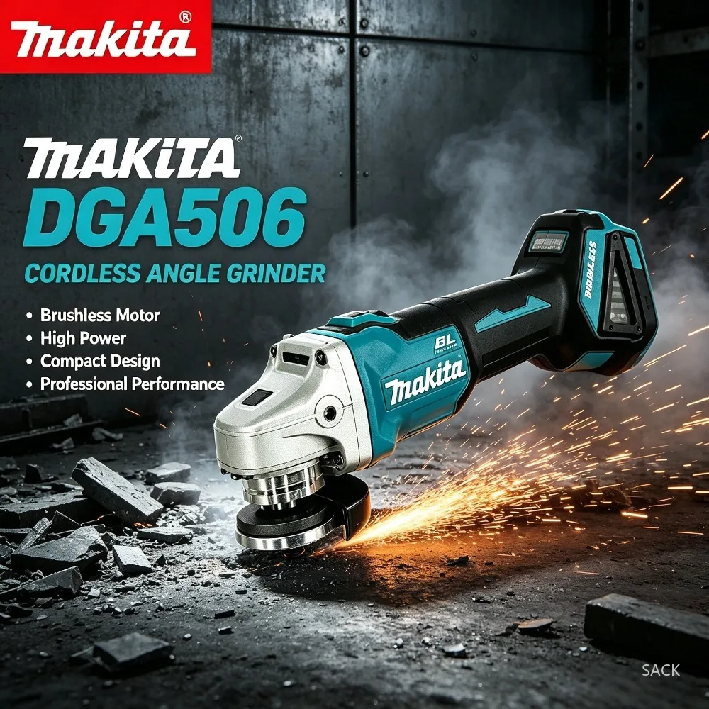meuleuse-d'angle-sans-fil-makita-dga506-18v-roue-de-125-mm-outil-electrique-pour-la-decoupe-et-le-polissage-des-metaux
