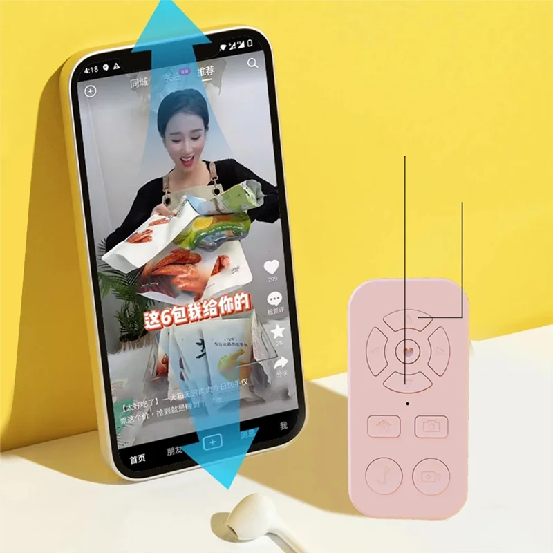 SQPP-Wireless Bluetooth Mobile Selfie Lazy Instant Music Video Remote Control Mobile Phone Bluetooth Controller
