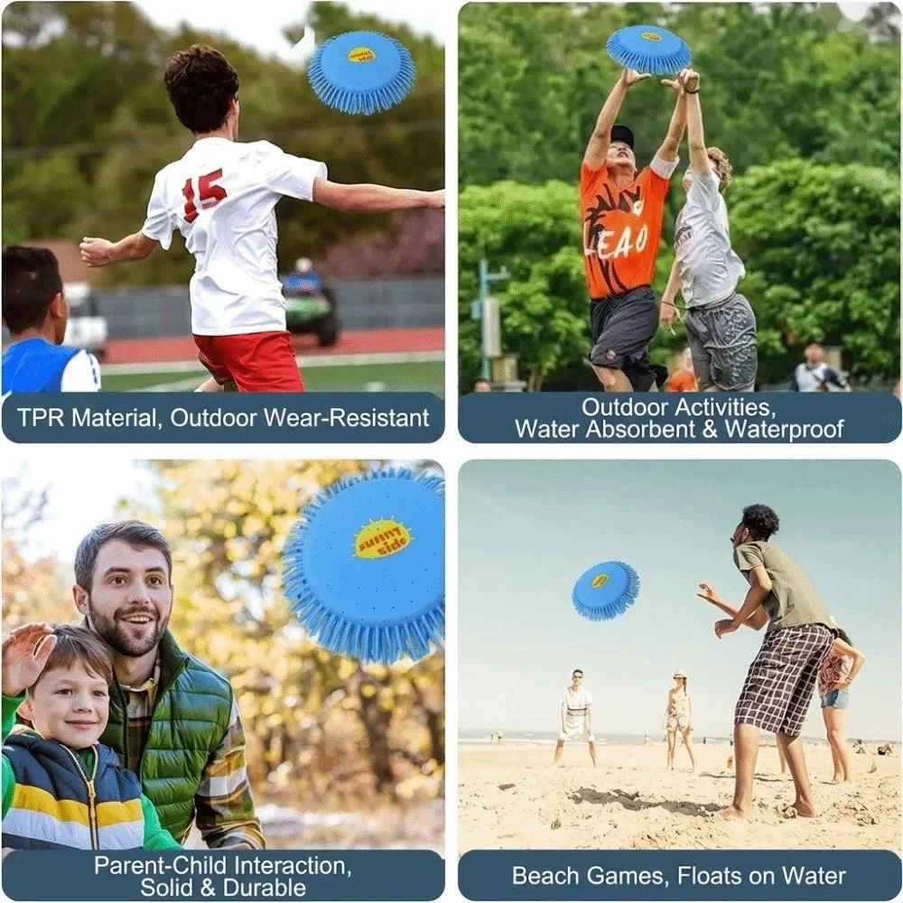 Endless Fun Stress Relieving Water Flying Disc TPR Floatable Soft Flying Saucer Stress Disc