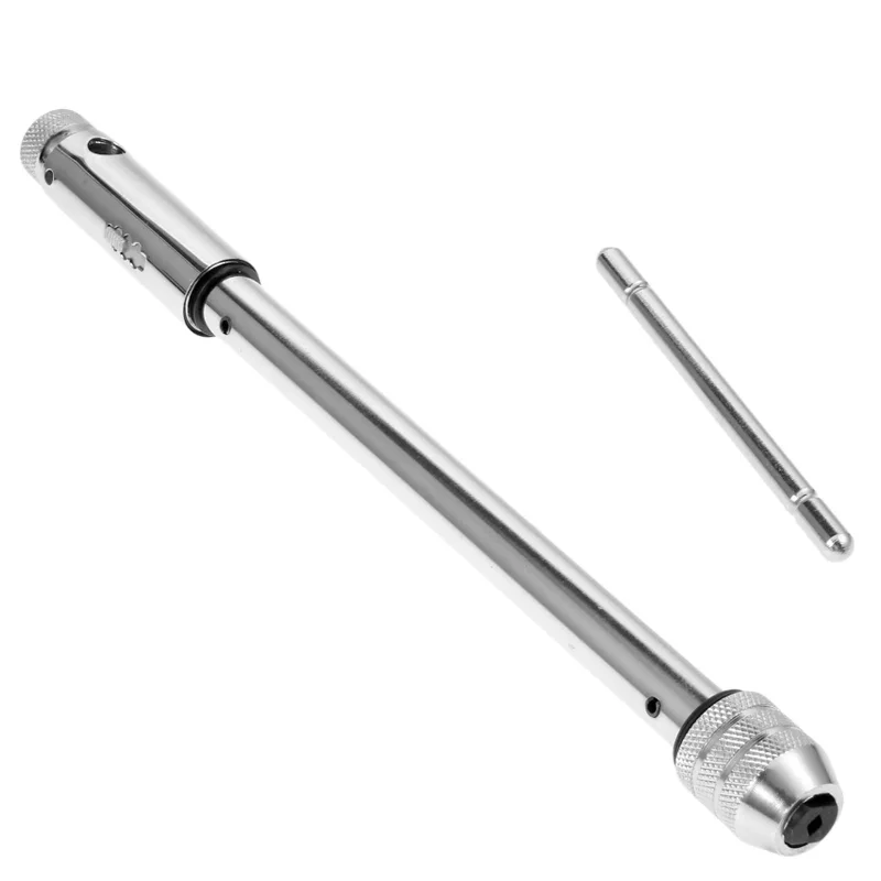 

Long Size Adjustable T-Handle Ratchet Insert M5-M12 Reamer Screw Extractor Tap Wrench Holder Reverse