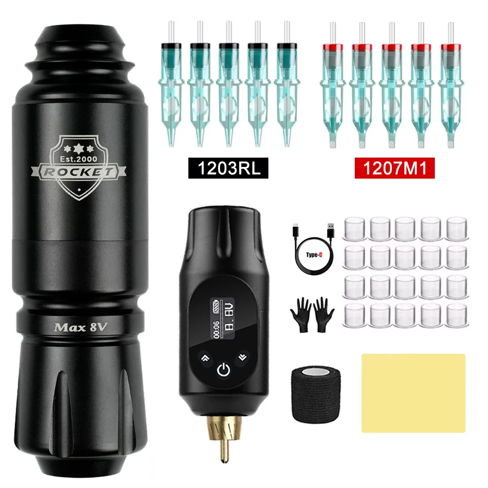 

Tattoo Gun Kit - Tattoo Machine Kit Tattoo Pen Kit for Beginners Rotary Tattoo Pen Type Machine Kit Complete Tattoo Supplies