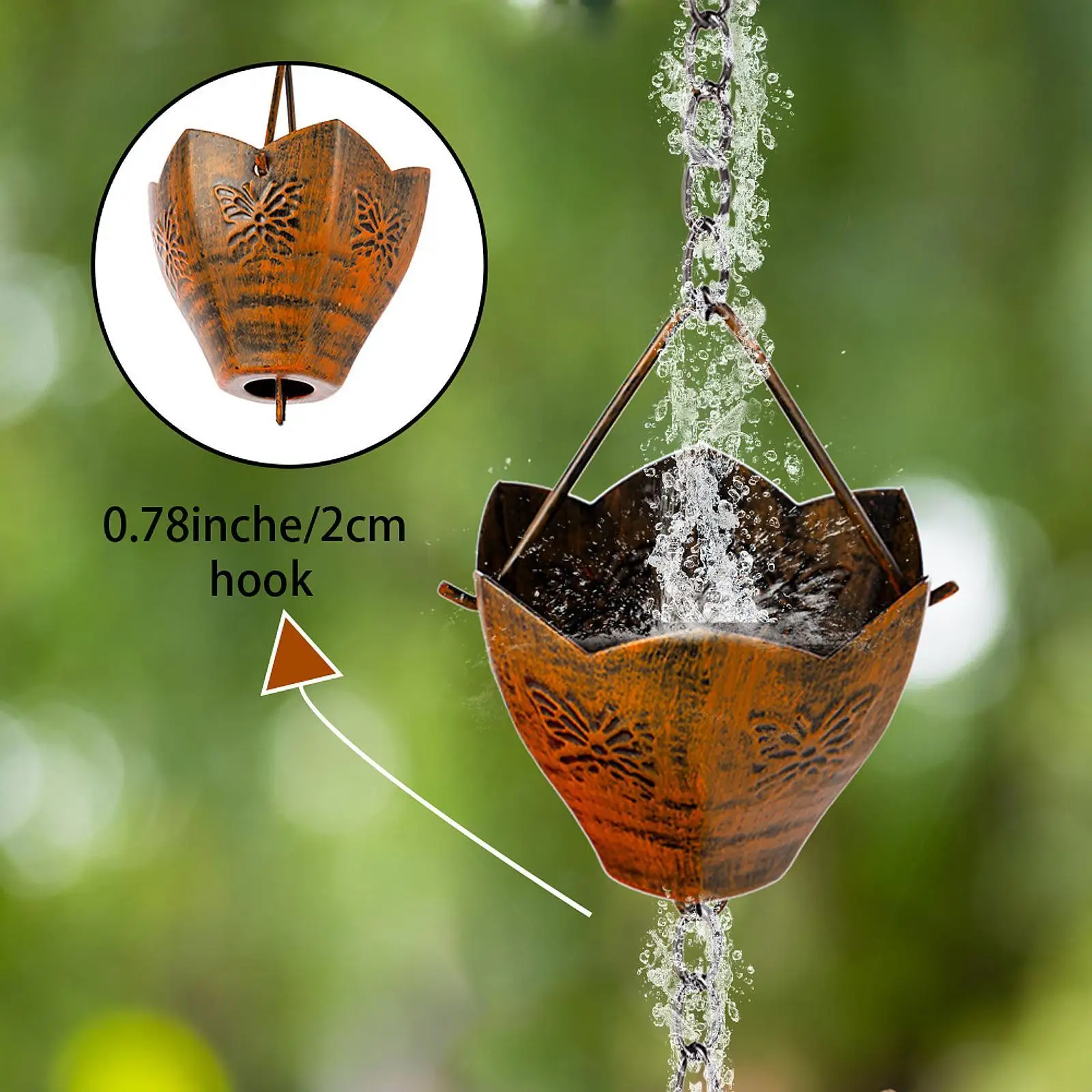 

Маленькая дождевая цепь-бабочка для желобов, замена желоба, водосточная труба, цепь для ловли дождевой воды для навесов, уличные садовые крышки, заднего двора