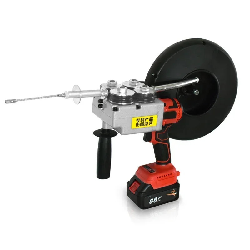 2025 40m/min Lithium Battery Stringing Machine Fully Automatic Electrician Electrician Wire Concealed Wire Pulling Wire Tool CH