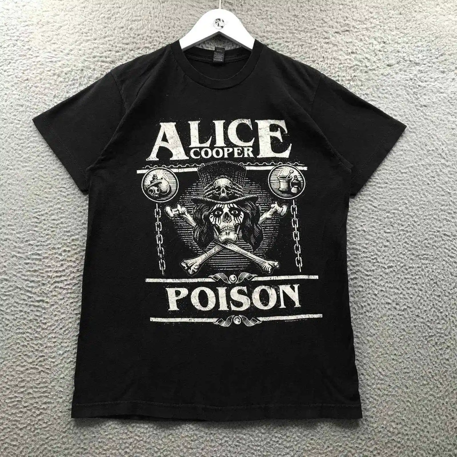 Alice Cooper Poison T-Shirt Men'S Medium M Short Sleeve Graphic Crew Neck Black