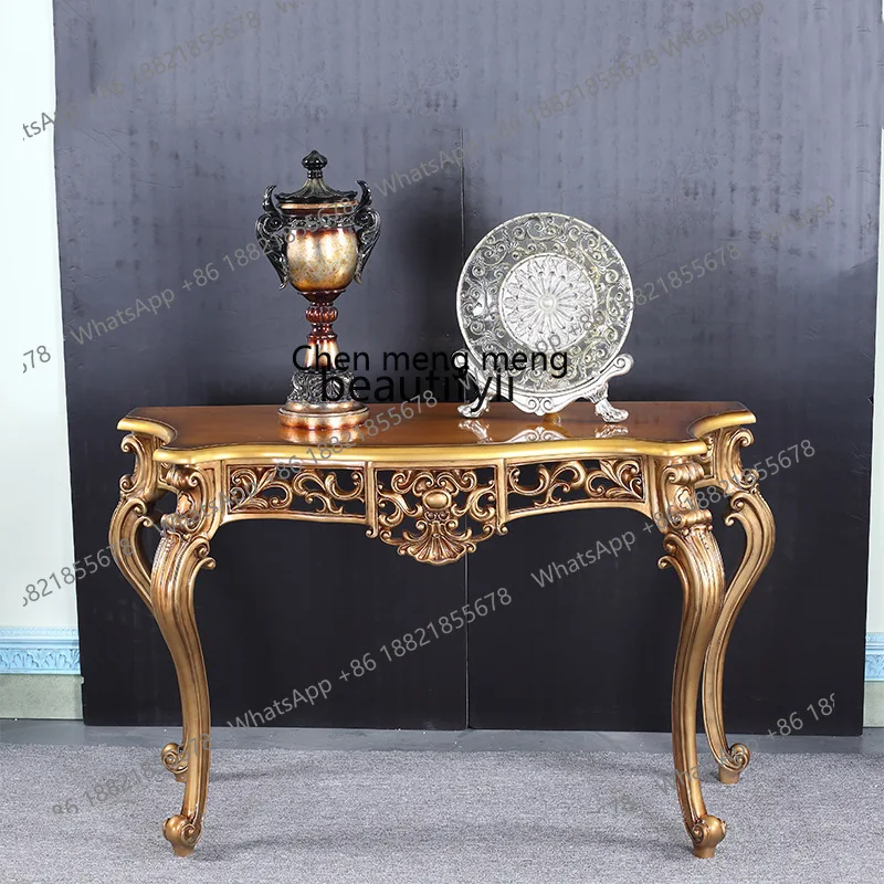 

X Engraved, porch table, luxury living room corridor, retro porch decoration, counter against the wall, foyer cabinet