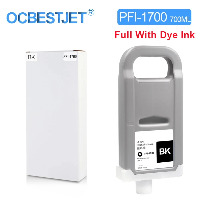 For Canon PFI-1700 PFI1700 Compatible Ink Cartridge For Canon Pro 2000 4000 4000s 6000 6000s pro 2100 4100 6100 with Dye Ink