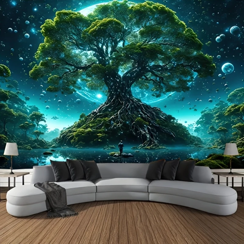 Enchanting Tree of Life Tapestry Wall Decoration Polyester Fiber Wall Hanging for Living Room, Bedroom or Office