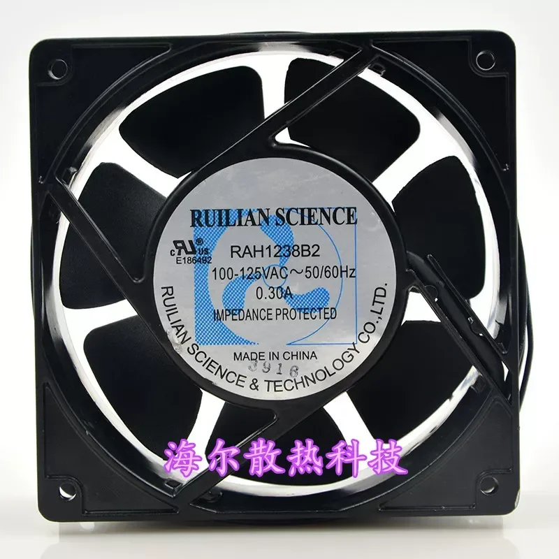 for Xinruilian RAH1238B2 100V-125V 0.30A 115V 12cm High Temperature Resistant Aluminum Frame Fan