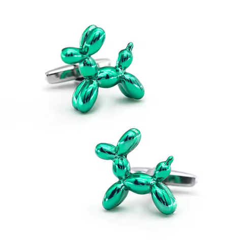 iGame Men's Cuff Links Funny Blue Copper Balloon Dog Design Best Gift For Men