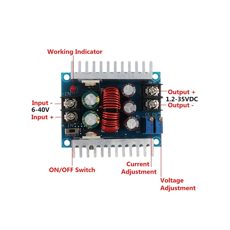 DC 300W 20A CC CV Constant Current Adjustable Step Down Converter Voltage Buck Current Source Module