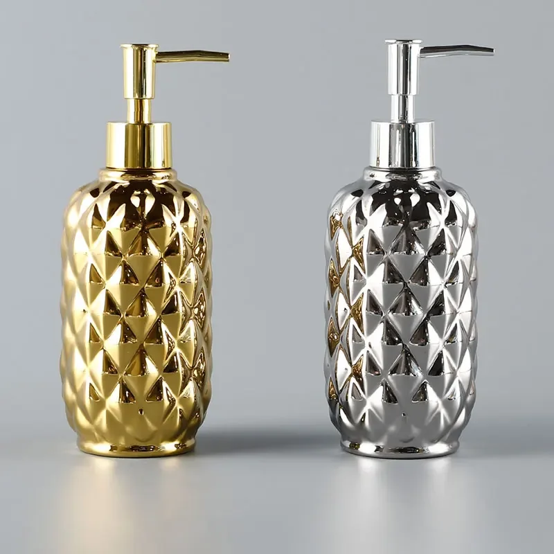 400ml-ceramic-lotion-bottle-gold-silver-diamond-lattice-press-soap-dispenser-texture-hand-lotion-shampoo-sub-bottle-bathroom