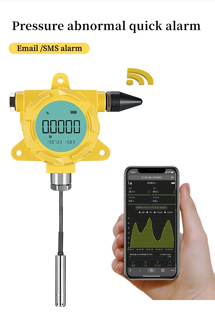 Industrial Remote Level Monitoring Device Explosion Proof Global 4G Digital Liquid Level Transmitter Hydrostatic Level Sensor