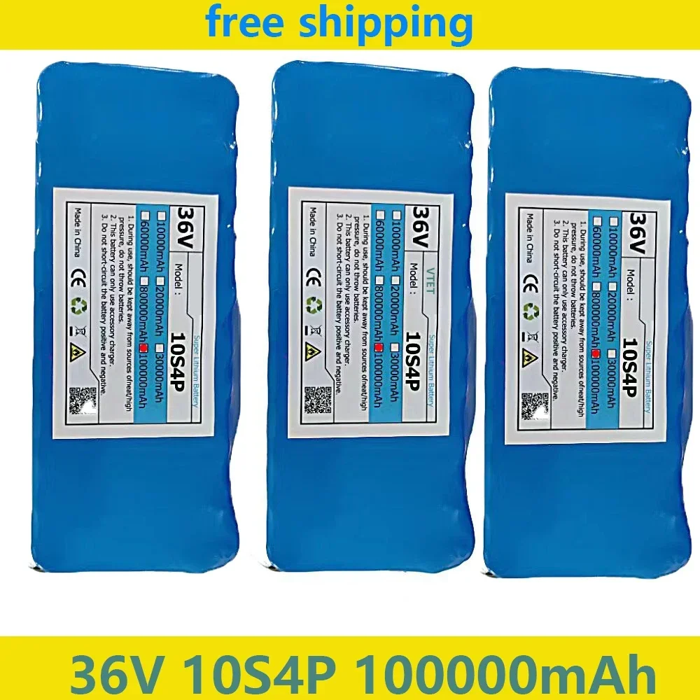 New 2024 36V 10S4P 20Ah Battery Pack 1000W High Power Battery 100000mAh High Quality High Range+42V2A Charger