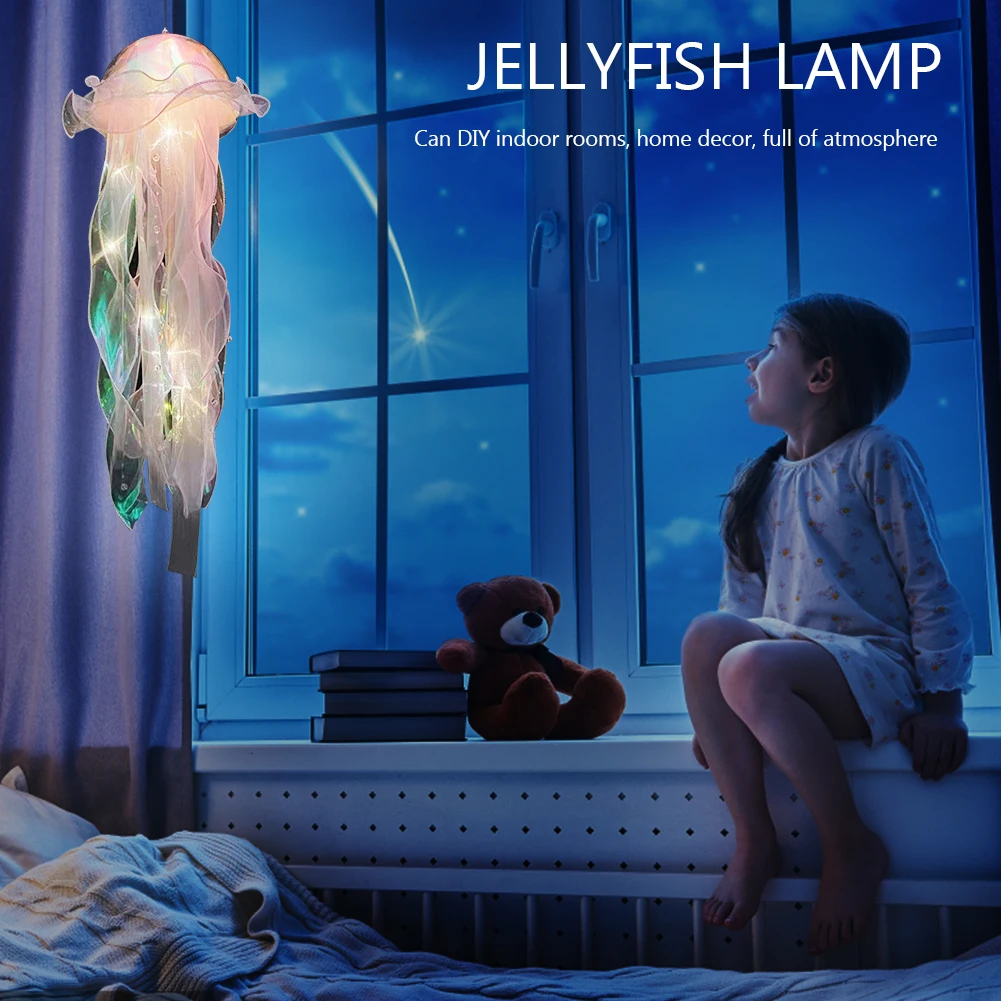 Colorful Jellyfish Lamp Mermaid Romantic Jellyfish Light Kids Lantern Bedroom Party Decoration Indoor Outdoor Night Light