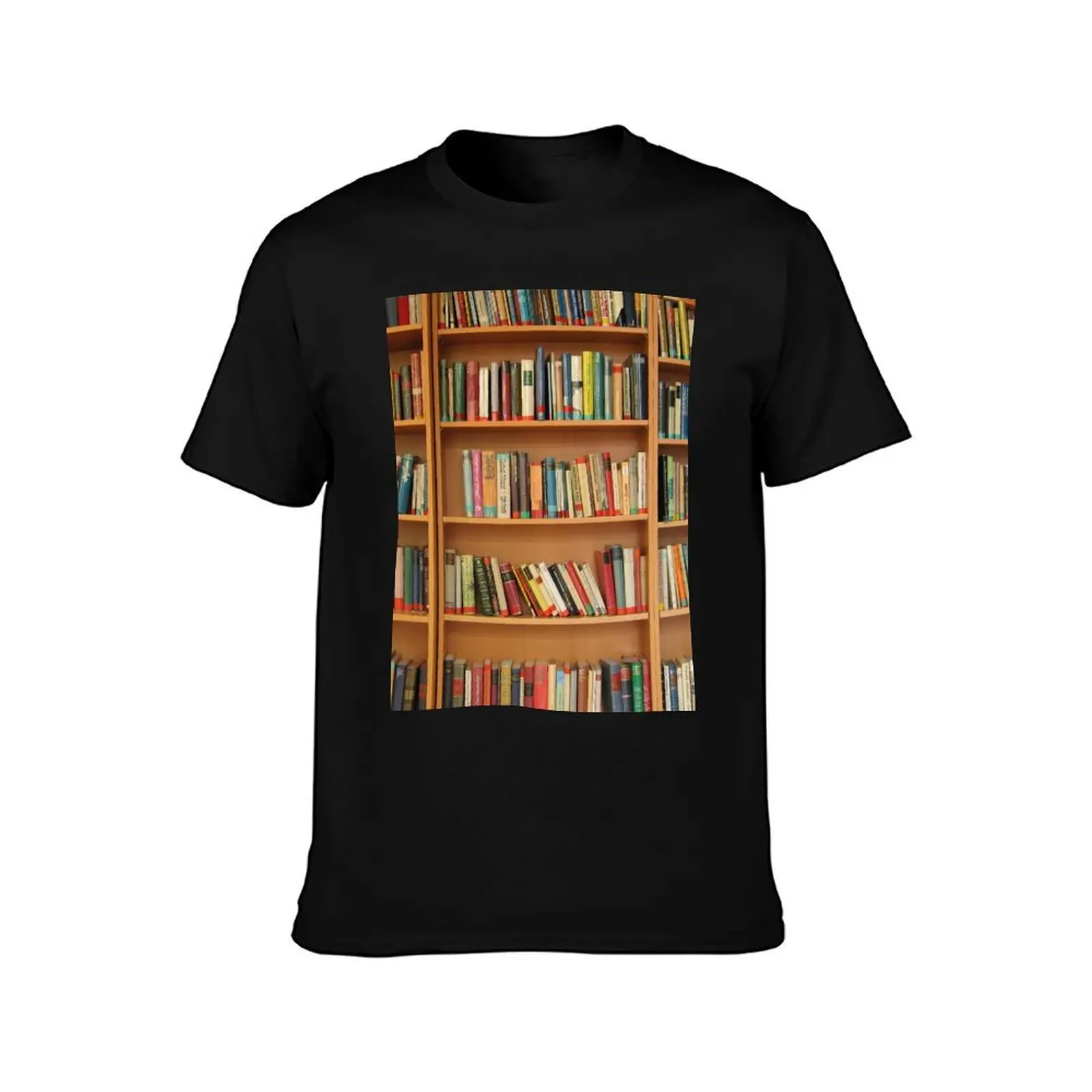 Bookshelf Books Library Bookworm Reading T-Shirt kawaii clothes animal prinfor boys street wear blacks outfits for men