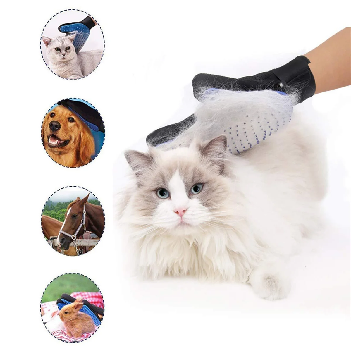 

Pet Hair Remover Glove Gentle Pet Grooming Glove Brush Deshedding Glove Massage Mitt With Enhanced Five Finger Design Perfect