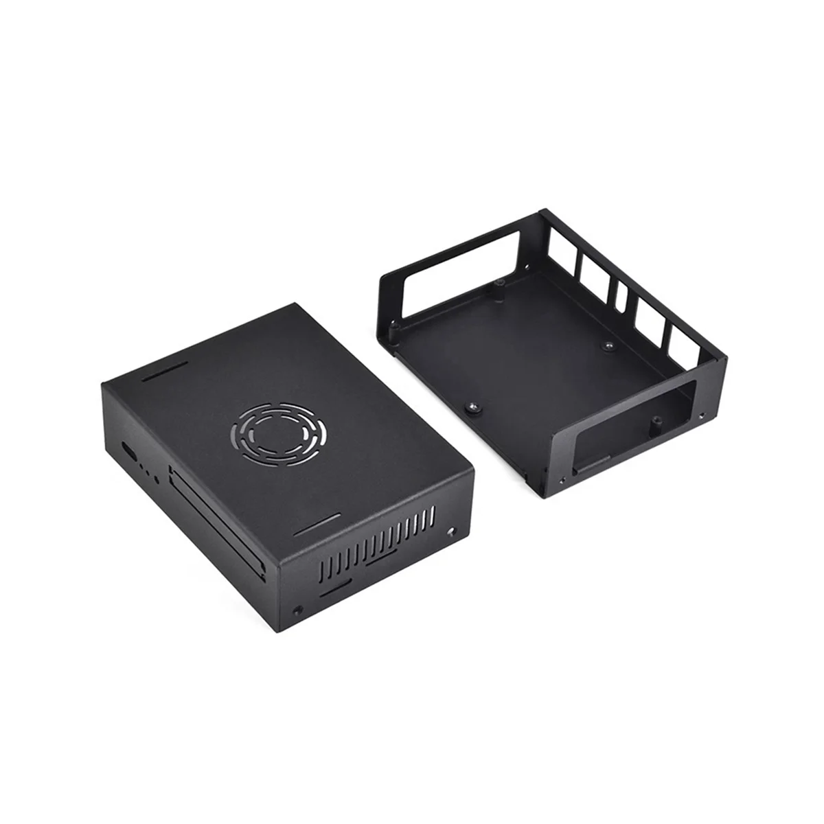 ABEP-For VisionFive2 Special Metal Shell with Cooling Fan Mini Host Computer Shell IP30 Protection Level Multiple Interfaces