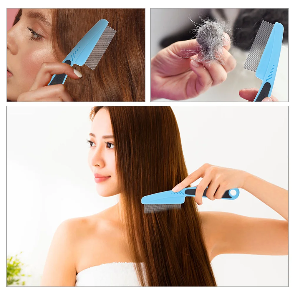 Stainless Steel Fine Tooth Comb Hair Pick Combs for Women Metal Picks Dandruff Brush Scalp Remover