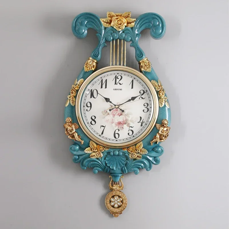 ساعة حائط شحن مجاني آلية تصميم زاوية القهوة الديكور الحرف الرقمية كبيرة ثلاثية الأبعاد غرفة الألعاب الأوروبية أثاث الرجعية