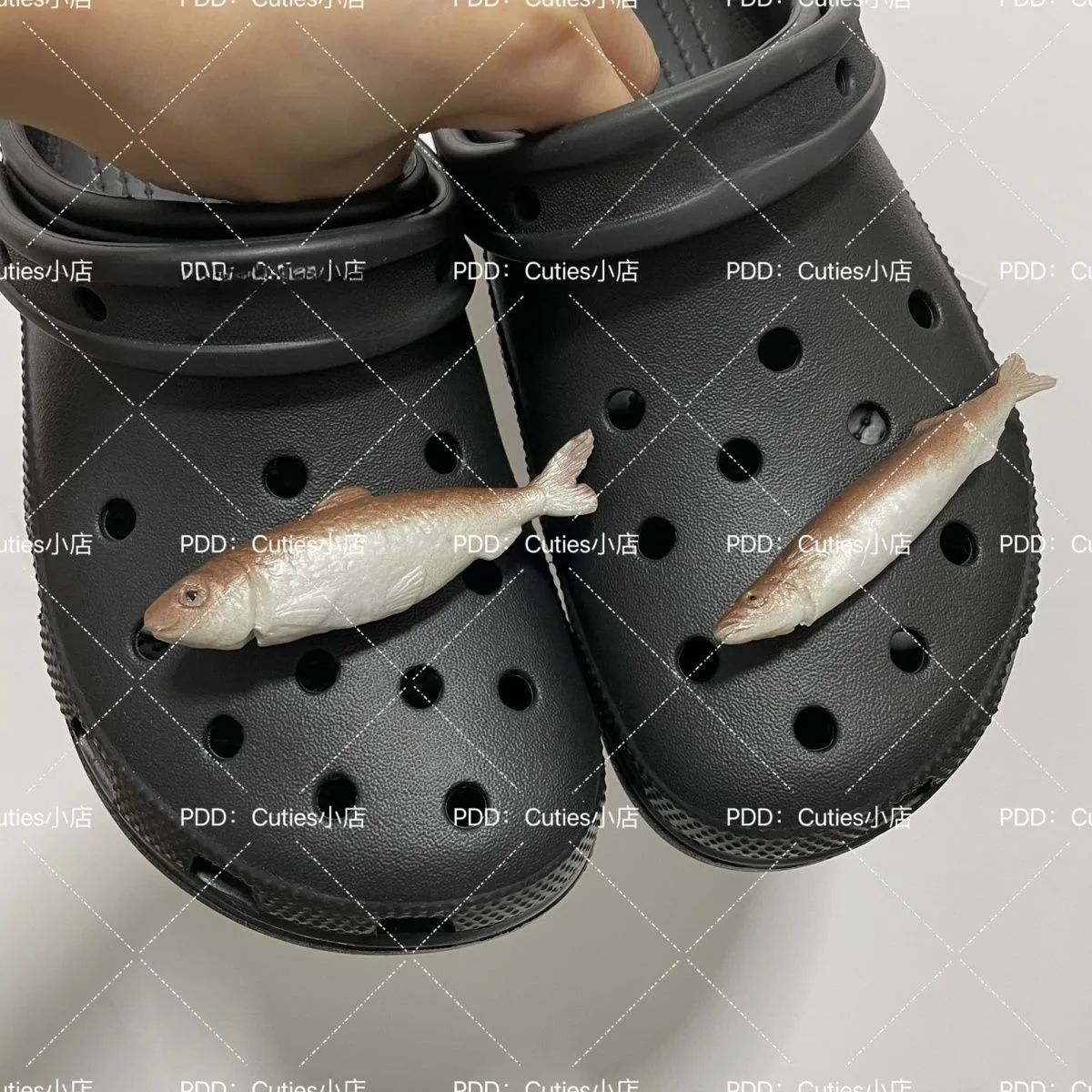 

Salted Fish Series Funny Shoe Accessories Ins Popular Footwear Decoration DIY Interesting Charms for Crocs Trendy Clogs Jeans