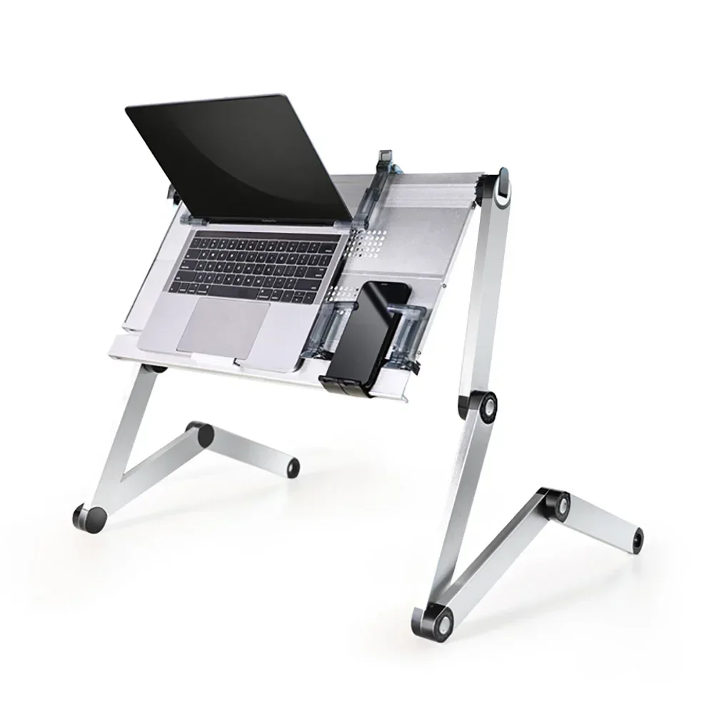 Aluminum Alloy Folding Laptop Desk Mini Adjustable Table Multi Angles Lazy Lying Desk Bed Sofa Useful Table Rack Notebook Holder
