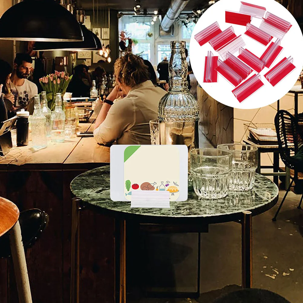 

30pcs Pvc Mini Label Holder Self Adhesive Clear For Office Desk Partition Organizing Cards Receipts Photos Sign Stand Acrylic