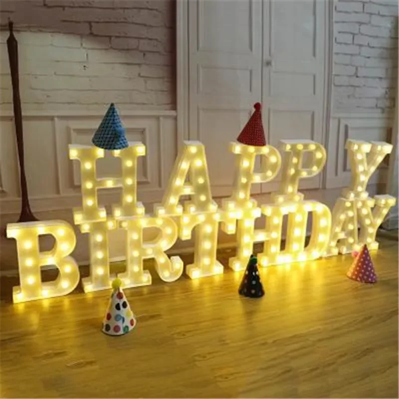 Wedding Decoration Alphabet LED Night Lights Marry Me Luminous Number Letter Lamp for Home Valentine Birthday Boho Party Decor