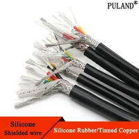 1M Sq 0.3 0.5 0.75 1 1.5 2 2.5mm Silicone Rubber Shielded Cable 2 3 4 6Core Insulated Flexible Copper High Temperature Wire