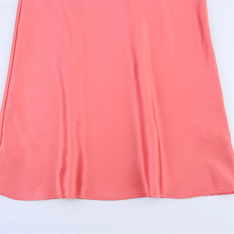 2025 Summer New Elegant Silk Texture Women Dress Simple Solid Color Female Sleeveless Long Dresses