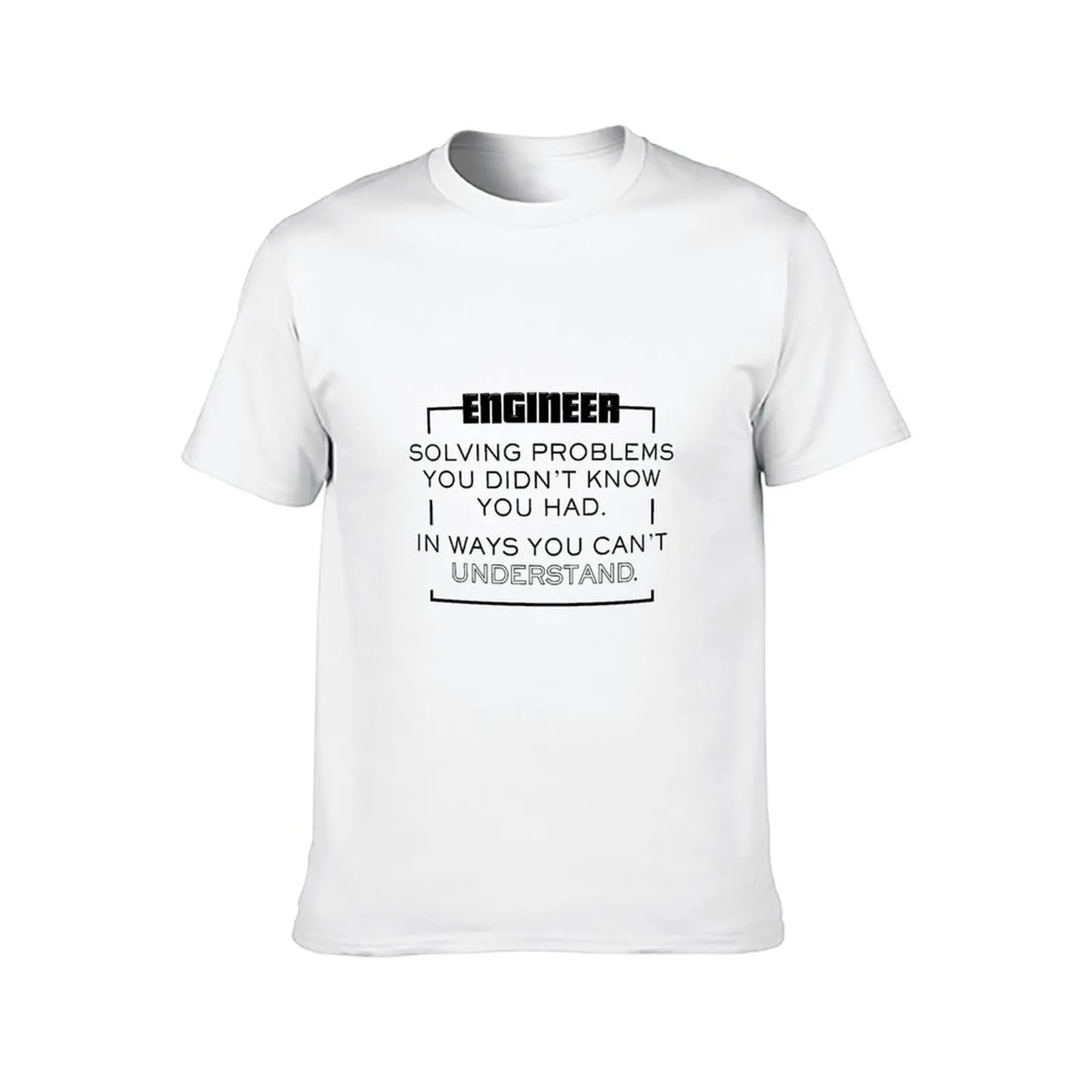 مهندس مضحك يحل المشكلات التي لم تكن أعرفها كان لديك تي شيرت رجالي تي شيرت قطن 100% تي شيرت رجالي جرافيك تي شيرت #2