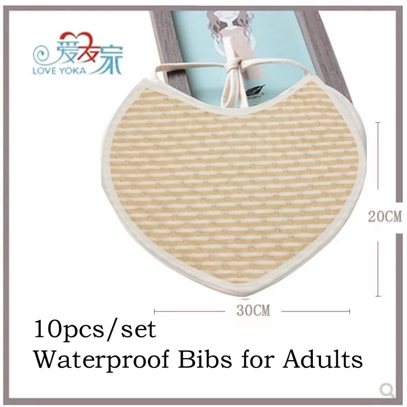 10 pz/set bavaglini impermeabili per adulti anziani bambini usano bavaglini Plaid bavaglini Saliva in morbido cotone per adulti bambino con Saliva