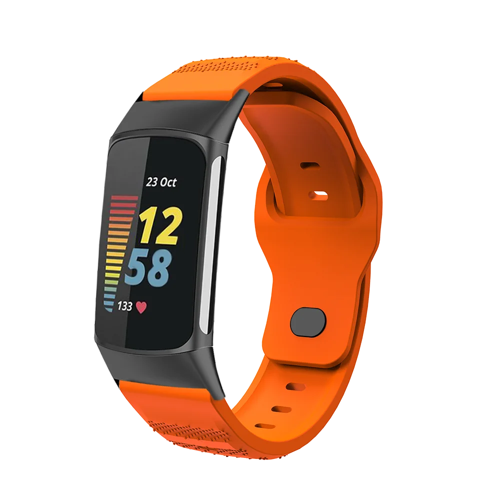 

Quick Release Loop Strap for Fitbit Charge 3 4 5 Bracelet Waterproof Silicone Rice Grain Style Sport Smartwatch Band Man Woman