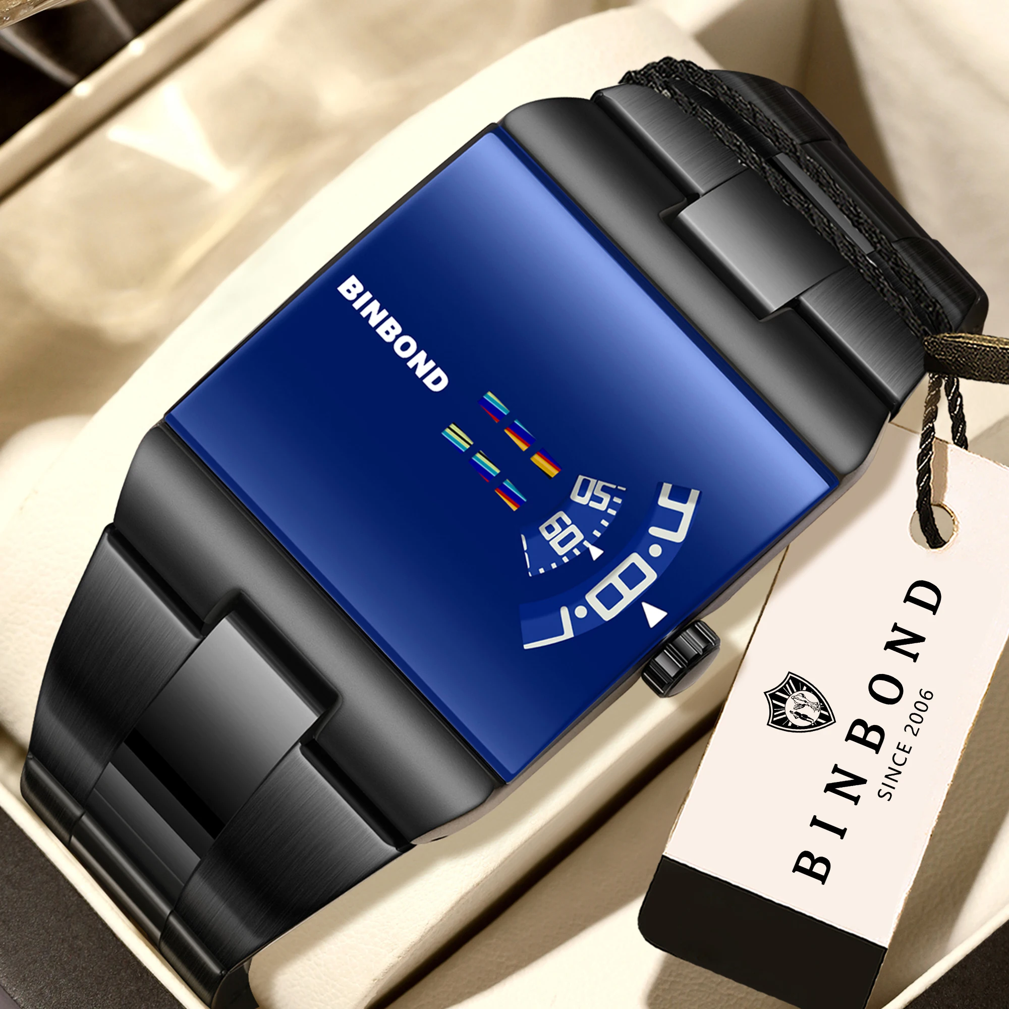 BINBOND Original Design Wasserdichte Herrenuhr Präzise Quarzuhren für Herren Luxuriöse Robuste Sportarmbanduhren Casual Reloj