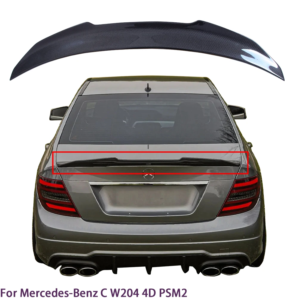 

For Mercedes-Benz C-Class W204 4Door PSM2 Style Carbon Fiber Rear Spoiler Trunk Wing 2007-2014