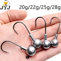 JYJ 14g/16g/18g/20g/22g/25g/28g heavy weight jig big hook head fishing tackle worm soft bait use for sea fishing