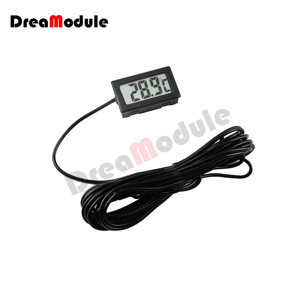 FY-10 LCD Digital Thermometer Sensor Thermometer Aquarium Refrigerator Kit with Cable 3M Suitable for Indoor Measurement