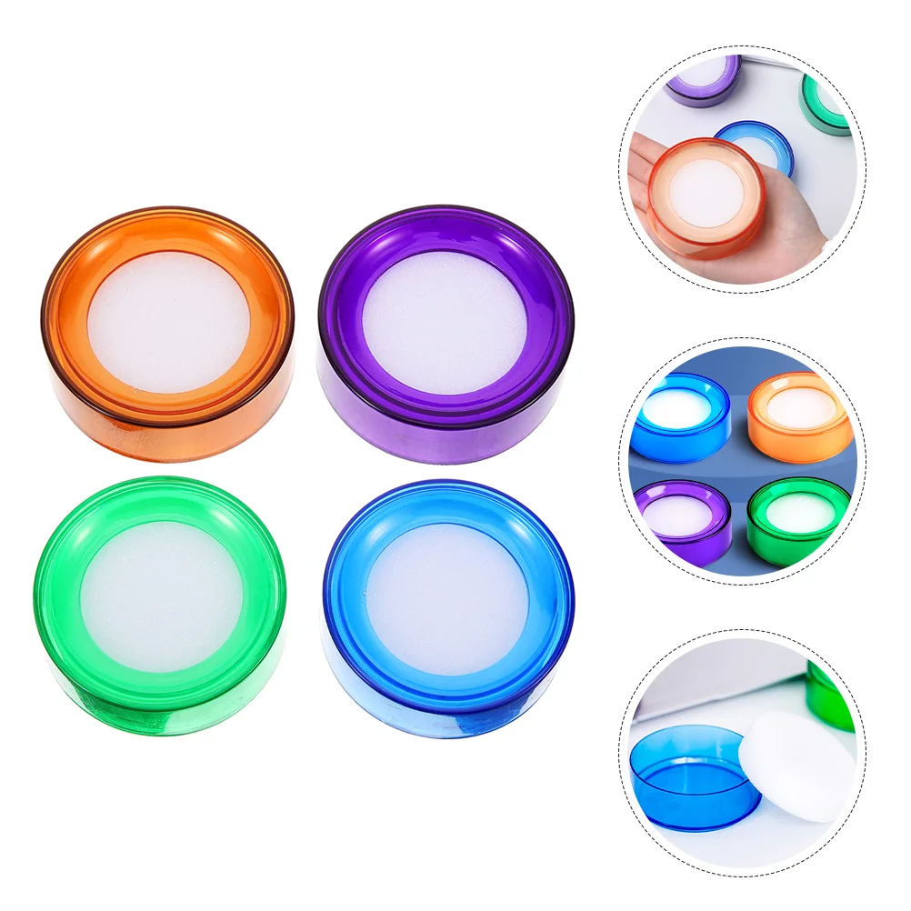 

4 Pcs Financial Efficiency Money Counting Hand Wet Device Sponge Cup for Fingers Quick Soaking Pad Moistener