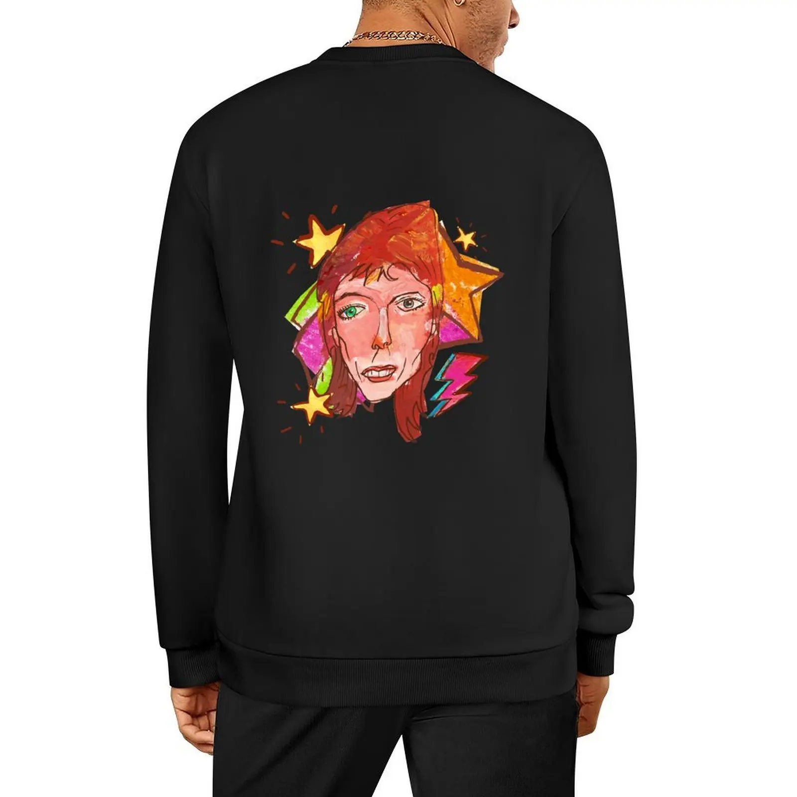 Neon Retro Glam 70s Pattern Pullover graphic t shirts men men wear autumn jacket men clothing sports sweatshirt man