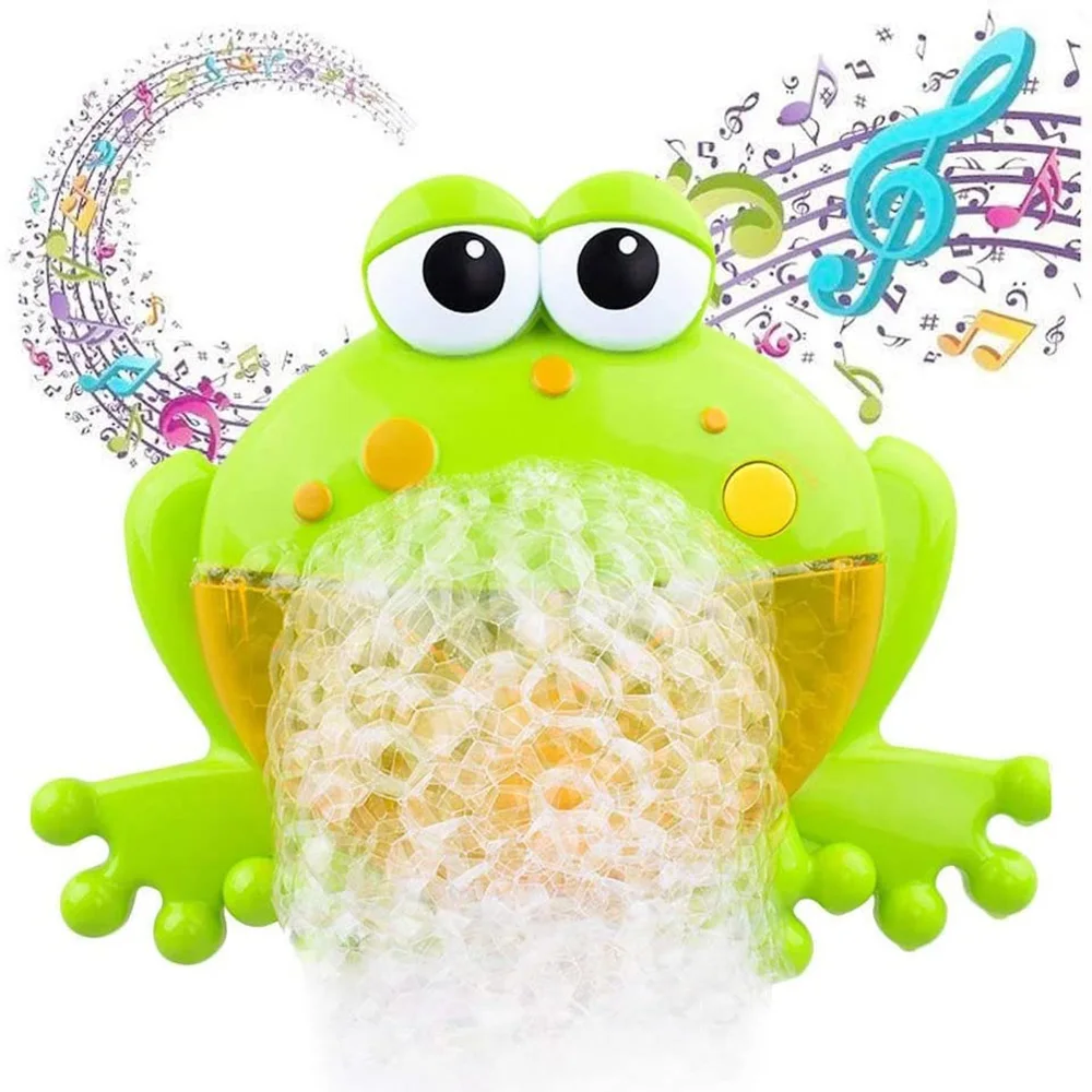 Bath Bubble Machine for Kids Bath Toys Bathtime Shower Bath Wall Toy Musical Bathtub Toy Best Gift for Baby Kids Green