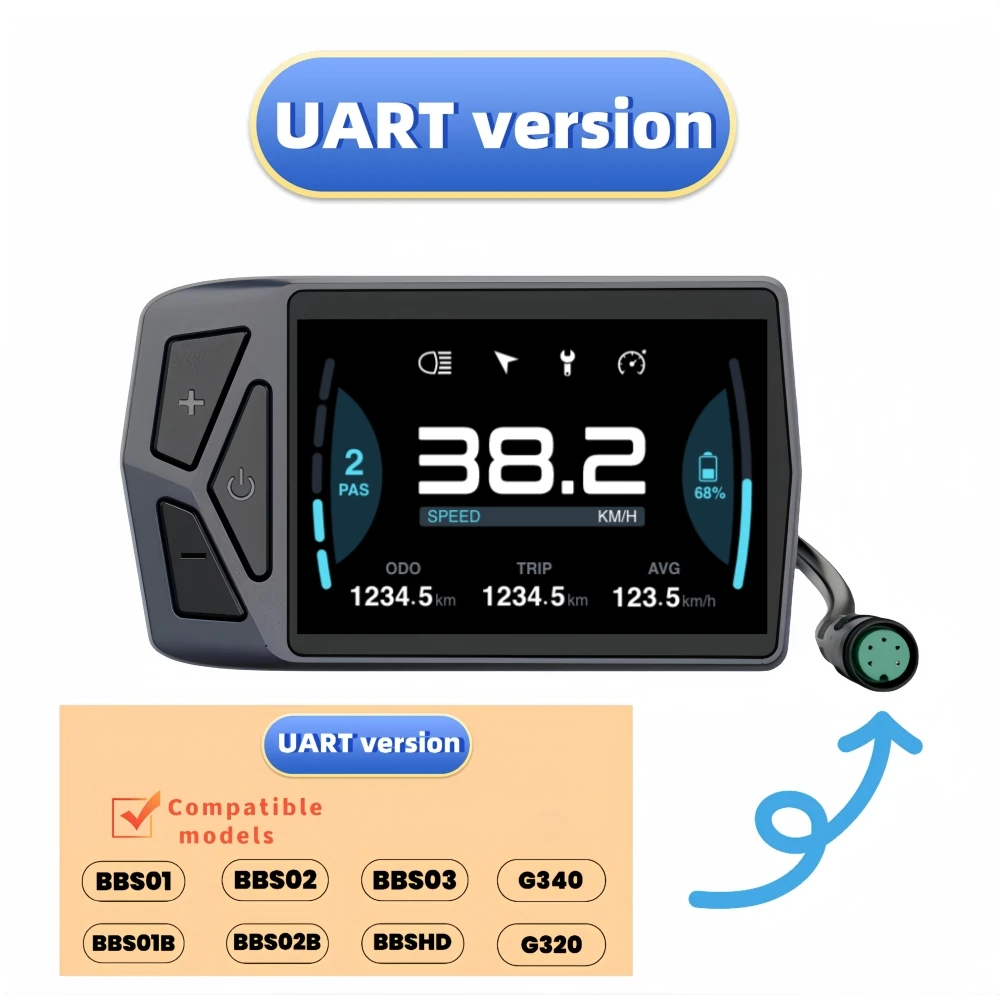 Bafang mid-motor EB02 Color Bluetooth Display M560 M600 M510 De-Speed Limit Map Navigation BBS0102 G340 Change Wheel Diameter