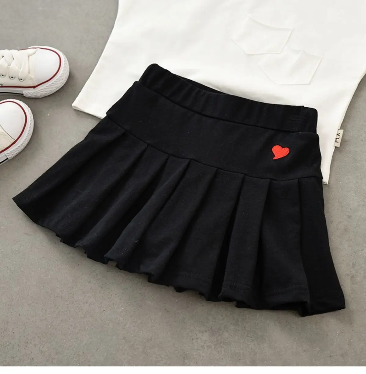 Fashion Kid Soft Cotton Miniskirts 3-10Y Girls New Versatile Pleated Skirt Pants Korean Student Uniform Skirts Dance  Tutu Skirt