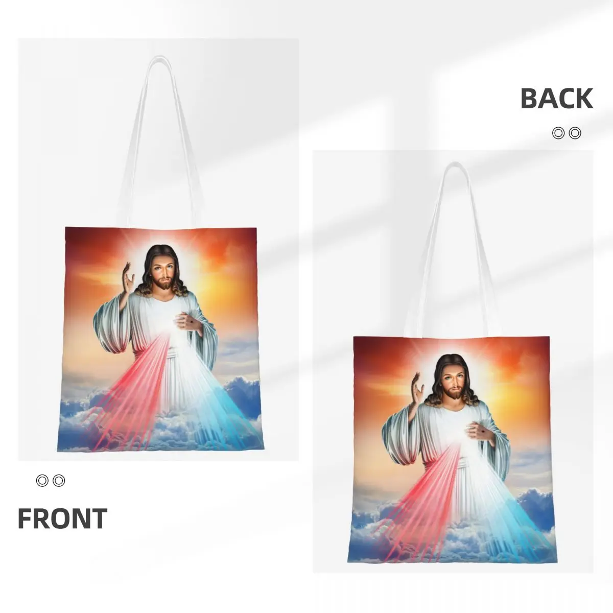 Jesus Christ Catholic Bible Merch Canvas Tote Bag for Women Aesthetic Religious Chrisitan Saint Trend Bags Handbang