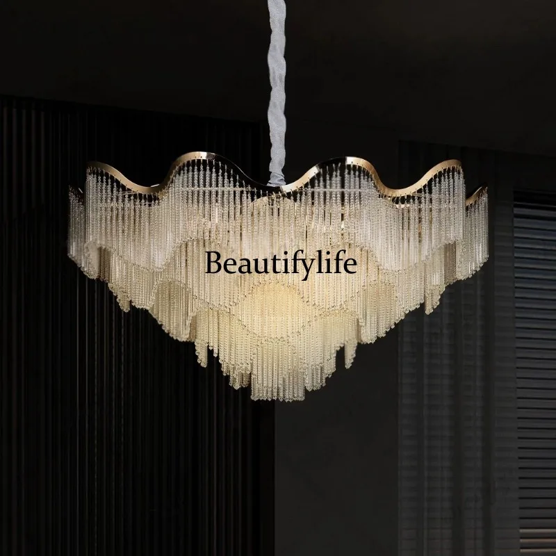 A73 new light luxury living room crystal chandelier high sense French simple dining room bedroom main lamp