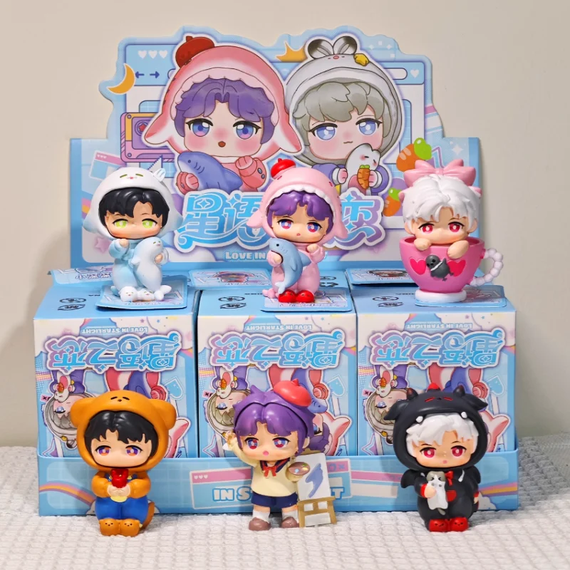 

В наличии Love And Deep Space украшения ручной работы Qi Yuqin Che фигурка аниме подарок глухая коробка Kawaii фигурку игрушки подарки