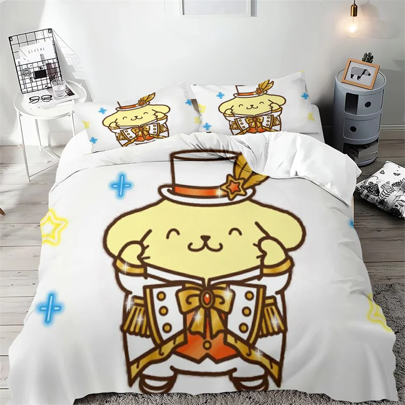 Pompompurin Duvet Set Room Decoration Home Bedding Set Multi-size Single Double Bed Suitable for Adults and Children Sewing