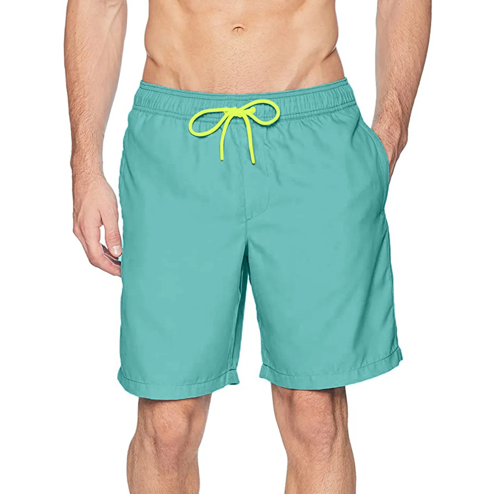 Fato de banho de secagem rápida masculino, roupa de banho curta, calções de ginástica, calção de praia, moda praia do verão, esportes antirrupção, surf, bermuda