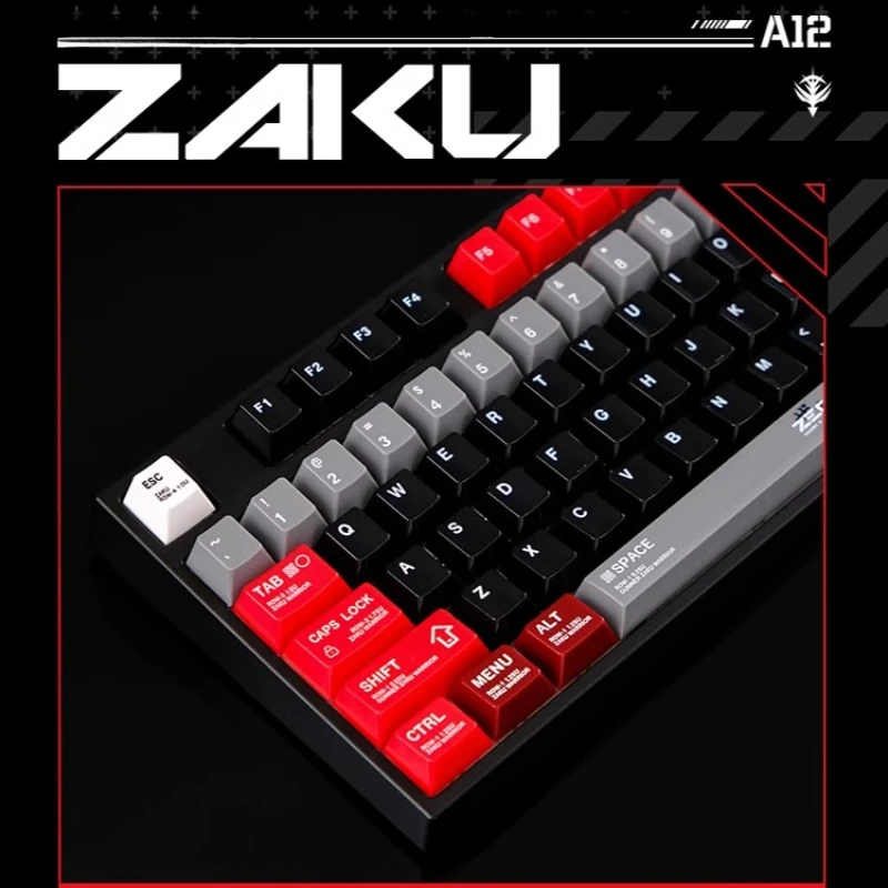 Zaku Thema Key Caps Set Abs Spiegel Spuiten Proces 155 Toetsen Cherry Profiel Fit 61%-108% Geglazuurde Keycaps Voor Mechanisch Toetsenbord