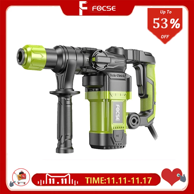 220V 1100W Multifunctional Rotary Hammer With Accessories Electric Demolition Hammer Impact Drill Electric Pick Wall Grooving